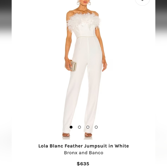 Bronx and Banco Pants - Lola Blanc Feather Jumpsuit in White